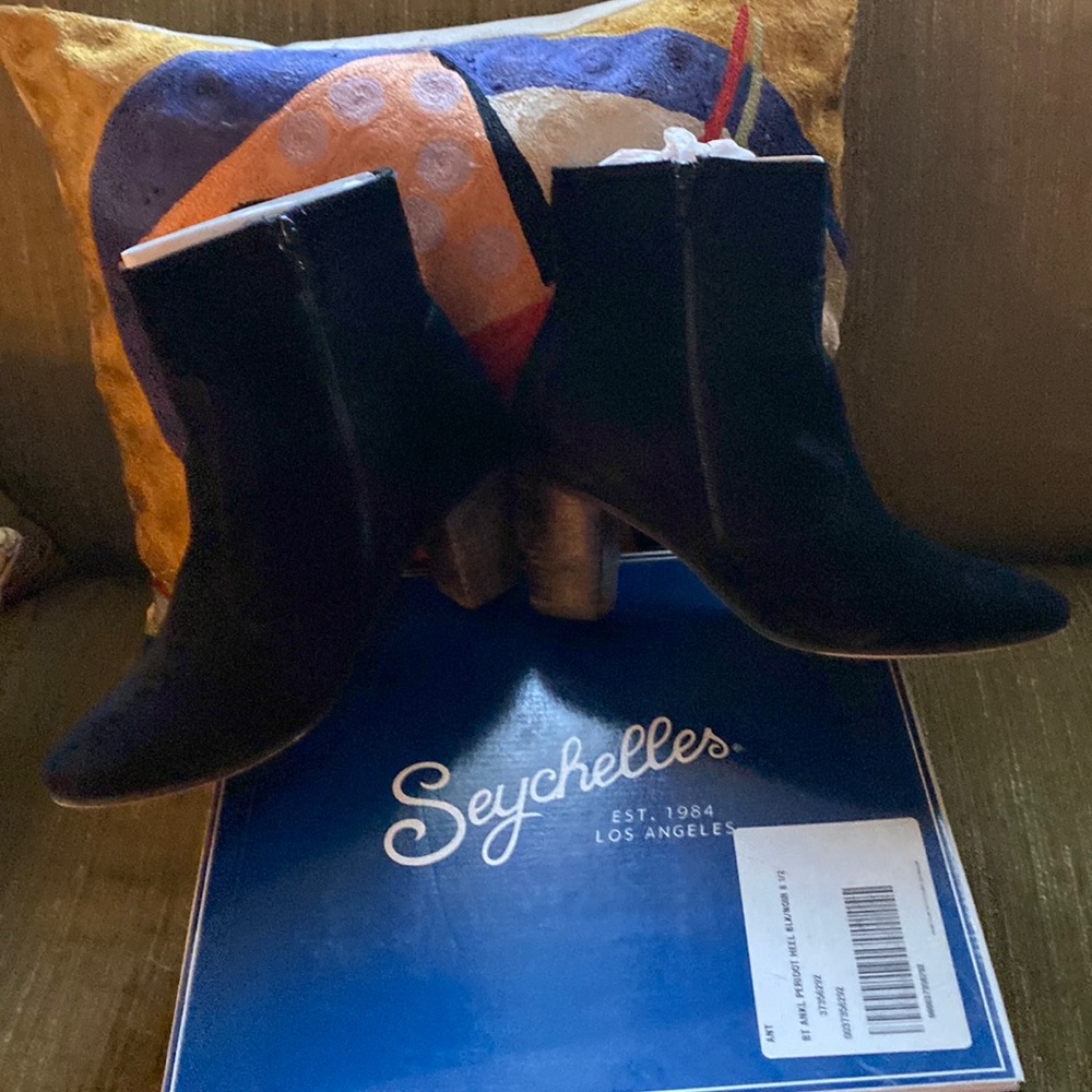 Black suede ankle boots.  In EUC.  Purchased at Anthropologie.